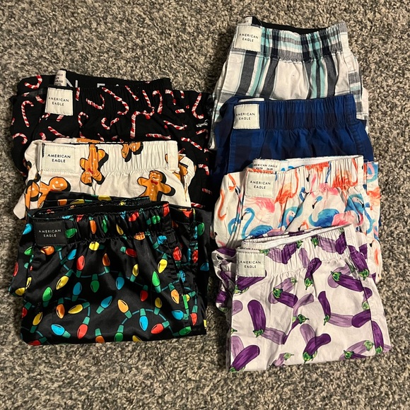 Men’s American eagle boxers, used to sleep in as shorts. Set of 7 - Picture 1 of 1
